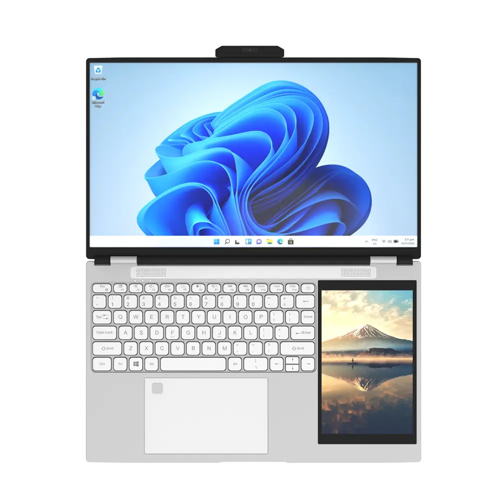 15.6 + 7 Inch Màn Hình Kép Máy Tính Xách Tay Win 11 Ngón Tay In Mở Khóa Văn Phòng Kinh Doanh Máy Tính Xách Tay DDR4 16GB 256GB SSD Sinh Viên Máy Tính Xách Tay Máy Tính