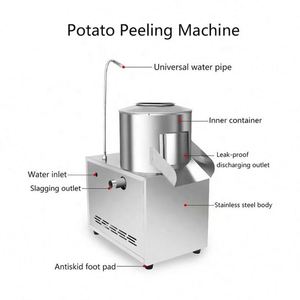 1100W Commercial Electric Stainless Steel Potato Peeler Automatic <b>Vegetable</b> Peeling Machinery for Restaurants and Kitchens - Product Image 6