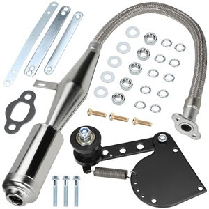 HIAORS Performance Flexible Silencieux D'échappement Silencieux Tuyau Joint Tendeur De Chaîne Ajusteur <span class=keywords><strong>Kit</strong></span> pour 49cc <span class=keywords><strong>50cc</strong></span> 60cc 66cc Pièces - Product Image 1