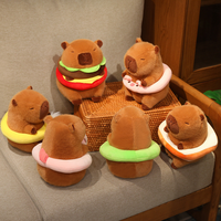 Creative Capybara peluche jouet mignon anneau de natation Capybara anniversaire oreiller Burger Capybara poupée idée cadeau parfaite