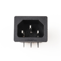 Conector IEC, Terminal de PCB Encastrable, Enchufe Macho C14, 1 Salida de CA, Enchufe de Extensión Industrial para Piso, Latón, Cobre, Nailon, 10A, CN