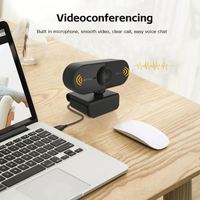Webcam Mini Full HD 1080P dengan Mikrofon untuk Laptop, Komputer Desktop, Kamera Web USB untuk Siaran Langsung, Konferensi Video, dan Pekerjaan