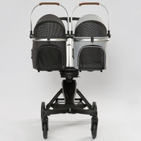 Nouveau Twin Pet Stroller 2 panier amovible multifonction double poussette pour chien pour deux animaux de compagnie