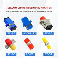 Adaptor Serat Optik Hibrida SC ke FC, ST ke FC, SC ke ST, FC/UPC Simplex untuk FTTH Telekomunikasi, Kehilangan Penyisipan Rendah, Pemasok Grosir