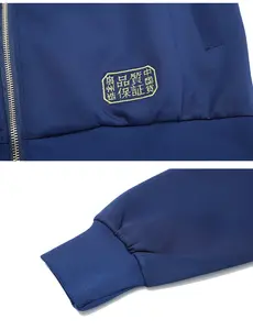 OEM Factory Fabric Cuff Ribbing And Work Skill Men Polyester Nylon Blend Men's Custom Basketball Jacket
