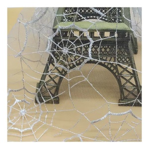 Popolare tessuto di pizzo di lusso in <span class=keywords><strong>tulle</strong></span> con paillettes nere ricamate in poliestere - Product Image 1