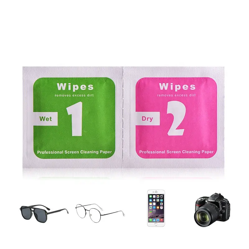 Customized OPULA High quality screen wipes for mobile phone screen cleaning wet wipes dry and wet screen cleaning wipes