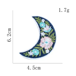High Quality Moon Flowers Beautifully Embroidered Flower Clothing Patches Decorative Clothing Accessories Sewn Patches