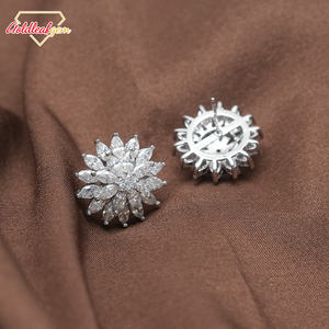 Pendientes de Moissanita con Corte de Pera Personalizados, Joyería de Lujo, Plata de Ley 925, Oro de 18K y 14K, Pendientes de Botón, Regalo de Compromiso - Product Image 3