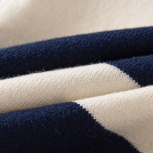 <span class=keywords><strong>Pull</strong></span> fin en maille à rayures coréennes pour garçons, style décontracté, col semi-ouvert boutonné, idéal printemps-automne - Product Image 6