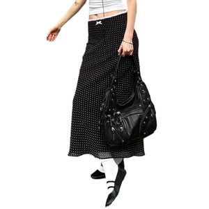 Gonna stretta a <span class=keywords><strong>pois</strong></span> da ragazza gonna in garza All-match da donna con cuciture in pizzo alla vita alla moda puro desiderio - Product Image 5