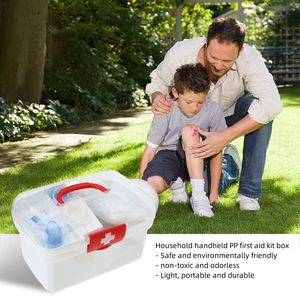 Witte Lege Familie Plastic Pp EHBO-Doos Opbergdoos Met 2 Lagen Medische Leverancier Voor Thuiskantoor - Product Image 6