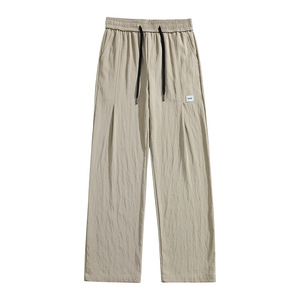 Heren Zomer Casual Fleece Broek Anti-Pilling Geweven Koel Ademend Zonwerend Beschermd Midden Taille Platte Voorkant Trekkoord Sluiting Dun - Product Image 1