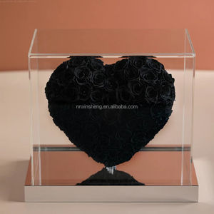 <span class=keywords><strong>Rose</strong></span> éternelle conservée dans <span class=keywords><strong>une</strong></span> boîte en acrylique avec un support de cœur qui dure un an cadeau pour elle (<span class=keywords><strong>Rose</strong></span> rouge) - Product Image 5