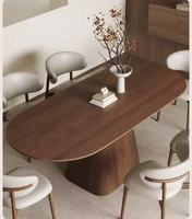Table à manger rectangulaire vintage en pierre frittée avec cadre en bois massif, table de dîner nordique moderne minimaliste pour la maison