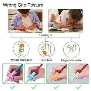 Silicone <strong>Pencil</strong> Holder with Pen <strong>Grip</strong> Kids' Handwriting Aid for Preschool 2-Finger Writing Tool for Children - Product Image 5