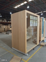 Sauna en bois de cèdre canadien Mini sauna extérieur à vapeur sèche pour 2 personnes Hammam Capsule de sauna traditionnel en pruche