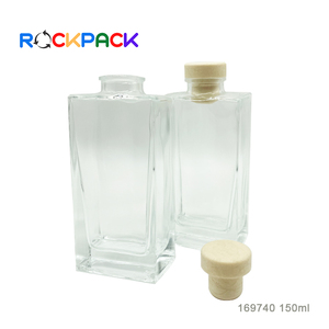 Bouteille en verre clair de whisky de boisson de lait ambre de 150ml avec le bouchon en liège - Product Image 2