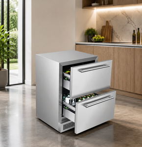 Refrigerador Vanace Moderno de Acero Inoxidable con Amplio Espacio Interior de 145L, Capacidad para 154 Latas, Refrigerador para Bar - Product Image 1