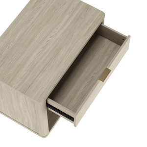 Nightstand In Natural Wood Finish With Drawer And <b>Open</b> Shelf <b>Storage</b> For Bedroom Use - Product Image 5