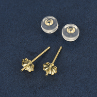 Accessoires de bijouterie Au750, tige de boucle d'oreille en or 18 carats avec perle, aiguille à tige, fournisseur de fabrication de bijoux fins