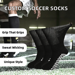 Wholesale Custom Crew Thick Sports Non-slip Athletic Soccer <b>Grip</b> <b>Socks</b> for Men Custom Logo Material for Your Brand - Product Image 2