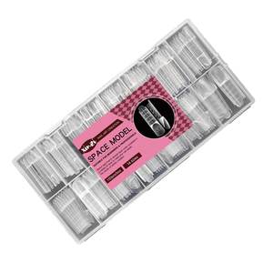 Moule en plastique PET pour nail art, pour espace négatif français, avec support sans papier, support de gabarit à échelle en forme d'escalier, emballage de base - Product Image 6