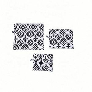 Hot New Travel Luggage Organizer Bag Set 3PCS Foldable Polyester Packing <b>Cube</b> with Geometric Pattern and Zipper Closure - Product Image 6