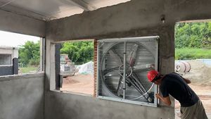 Ventilador Extractor de Aire de Láminas Radiales de Alta Resistencia con Transmisión por Correa, Silencioso, para Uso en Avicultura, en Venta - Product Image 5