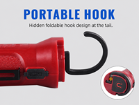 Lampe de travail LED portable rechargeable, flexible et rotative, en ABS, blanc froid, à intensité variable, 350 lumens, avec clip magnétique