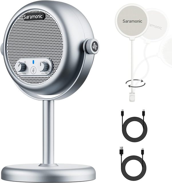 Saramonic XMIC Z4 USB Condenser Microphone for PC Mac Gaming Recording Stream Podcast Studio Computer Mic With Noise Cancelling