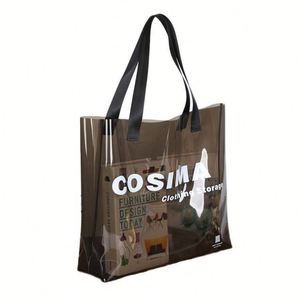 Bolsa de Compras de Hombro de PVC Impermeable para Viajes, Bolsa de Mano de PVC Transparente Reutilizable y Portátil, Bolsa de Regalo con Logotipo Personalizado - Product Image 1