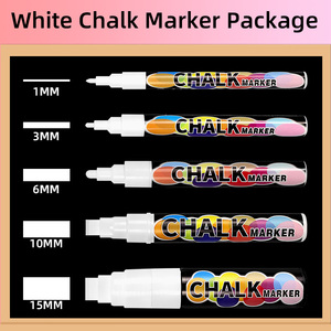 Vente en gros de marqueurs à craie blanche Stylo à craie liquide Marqueur de tableau de verre effaçable à sec personnalisé Marqueurs à craie pour vitres Ensemble de 8 pièces - Product Image 2