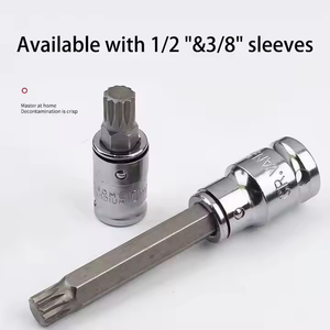40 Uds herramientas de reparación de automóviles 1/2 '<span class=keywords><strong>3</strong></span>/<span class=keywords><strong>8</strong></span> ''adaptador Drive Shank Hex Torx Spline Star Juego de llaves de vaso de impacto para coche - Product Image 5