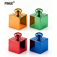 PINGE Bouchon de parfum en métal doré brillant, sphère rouge mate marbrée, design vintage ambre lapis-lazuli, couvercle de bouteille de vin