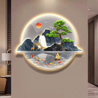 Art mural LED direct usine pour salon, peinture décorative en porcelaine cristalline anti-UV, effet diamant, pour la maison