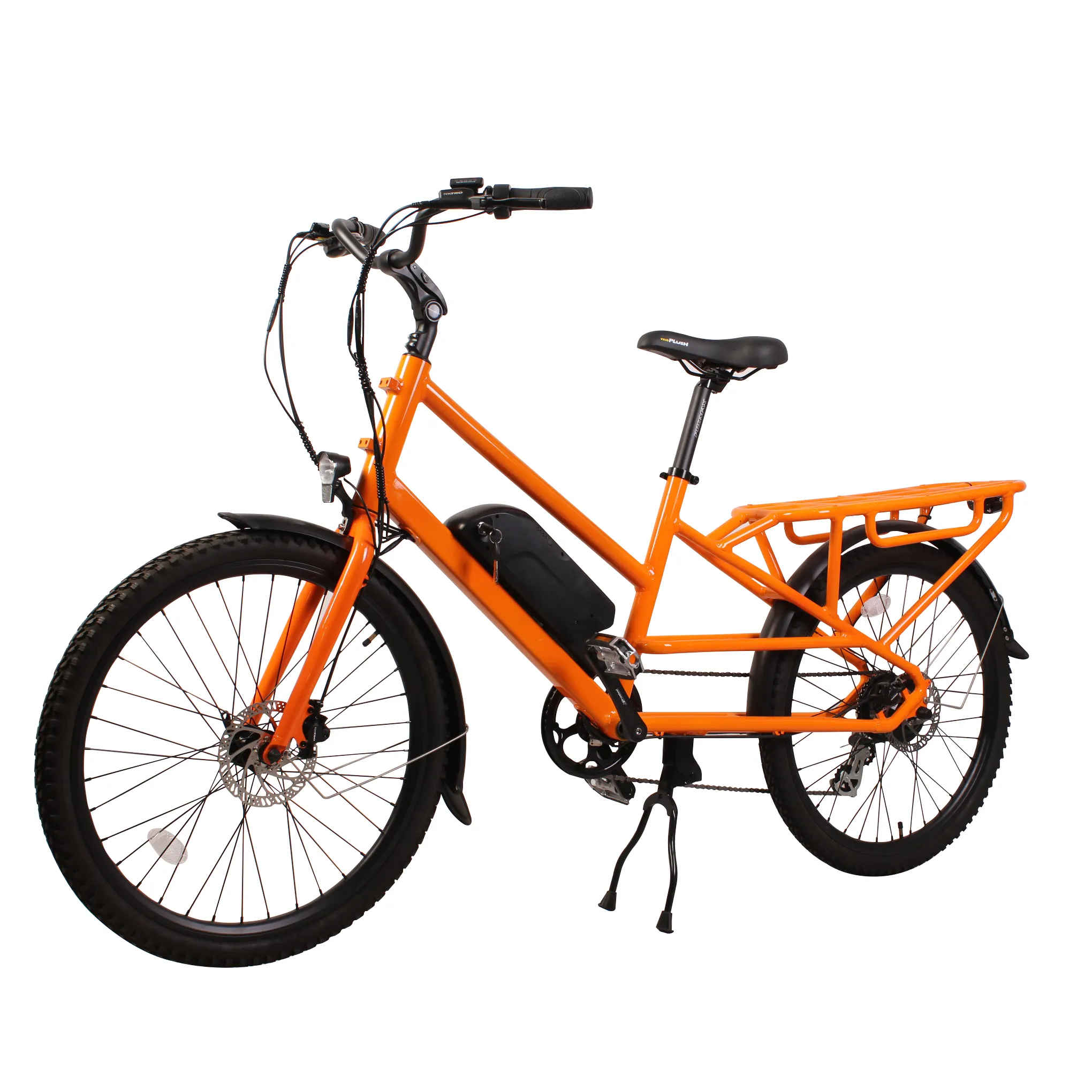 2023 Bonnes performances Vélo cargo électrique 26 pouces Pneu City Ebike avec roue libre Shimano 7-spd