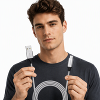 Cable USB 2.0 a Tipo-C de Alta Calidad con Revestimiento de TPE Trenzado de Nailon Reversible, Carga Rápida de 3A para Teléfono Móvil, Cámara y Computadora