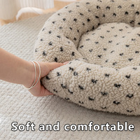 Lit pour chien en polaire rond confortable personnalisé, lit de luxe antidérapant pour chiens et chats pour dormir