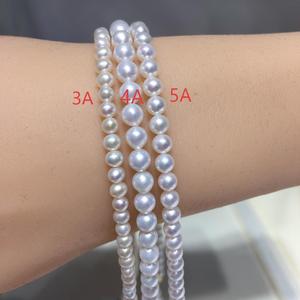 Dây chuỗi ngọc trai nước ngọt tròn SHDIYAYUN 3-7mm, màu trắng và xám 3-5A, ngọc trai tự nhiên dùng làm đồ trang sức - Product Image 6