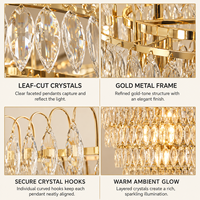 Lustre en cristal acrylique doré de haute qualité pour hôtel européen, salon, mariage, Noël