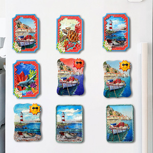 Imanes de Resina para Refrigerador con Paisajes Costeros, Juego de Varias Piezas, Recuerdos de Viaje, Decoración Magnética para el Hogar, Forma Irregular - Product Image 3