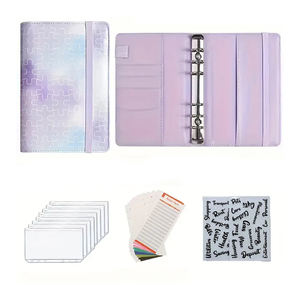 Custom Loose-Leaf Budget <b>Binder</b> 6 <b>Rings</b> <b>Binder</b> Leather Cover Notebook with Elastic Base Planner Book - Product Image 2