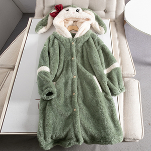 Nuovo <span class=keywords><strong>pigiama</strong></span> di <span class=keywords><strong>coniglio</strong></span> di spessore autunno e inverno <span class=keywords><strong>pigiama</strong></span> carino Set di vestiti per la casa da donna - Product Image 4