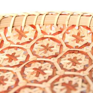 Bandeja de servicio tejida de bambú Vintage tradicional con 6 posavasos a juego Bandejas de bambú tejidas utilizadas en el dormitorio Cocina Sala de estar - Product Image 3