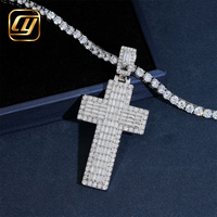 Pendentif Croix CHOYUE en Or Véritable 10K 14K, Bijoux Hip Hop Iced Out avec Diamants de Laboratoire Cultivés, Style Buss Down