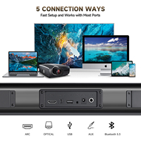 KENUO Barre de Son avec Basses Puissantes 60W 2.1CH, Système Home Cinéma Son Surround, Enceinte TV Barre de Son Sans Fil avec Caisson de Basses