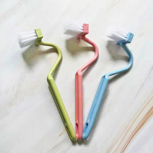 Toilet Brush Long Handle V Shaped Plastic Nylon Bristles For Cleaning Toilet Bowl - Product Image 4