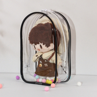 Vente en gros d'accessoires en plastique pour poupées 17CM Boîte de rangement transparente en PVC pour poupée en coton