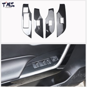 Revêtement intérieur en imitation fibre de carbone pour PC, couverture de vitre électrique, décoration pour panneau de navigation Toyota RAV4 2020 LHD - Product Image 2